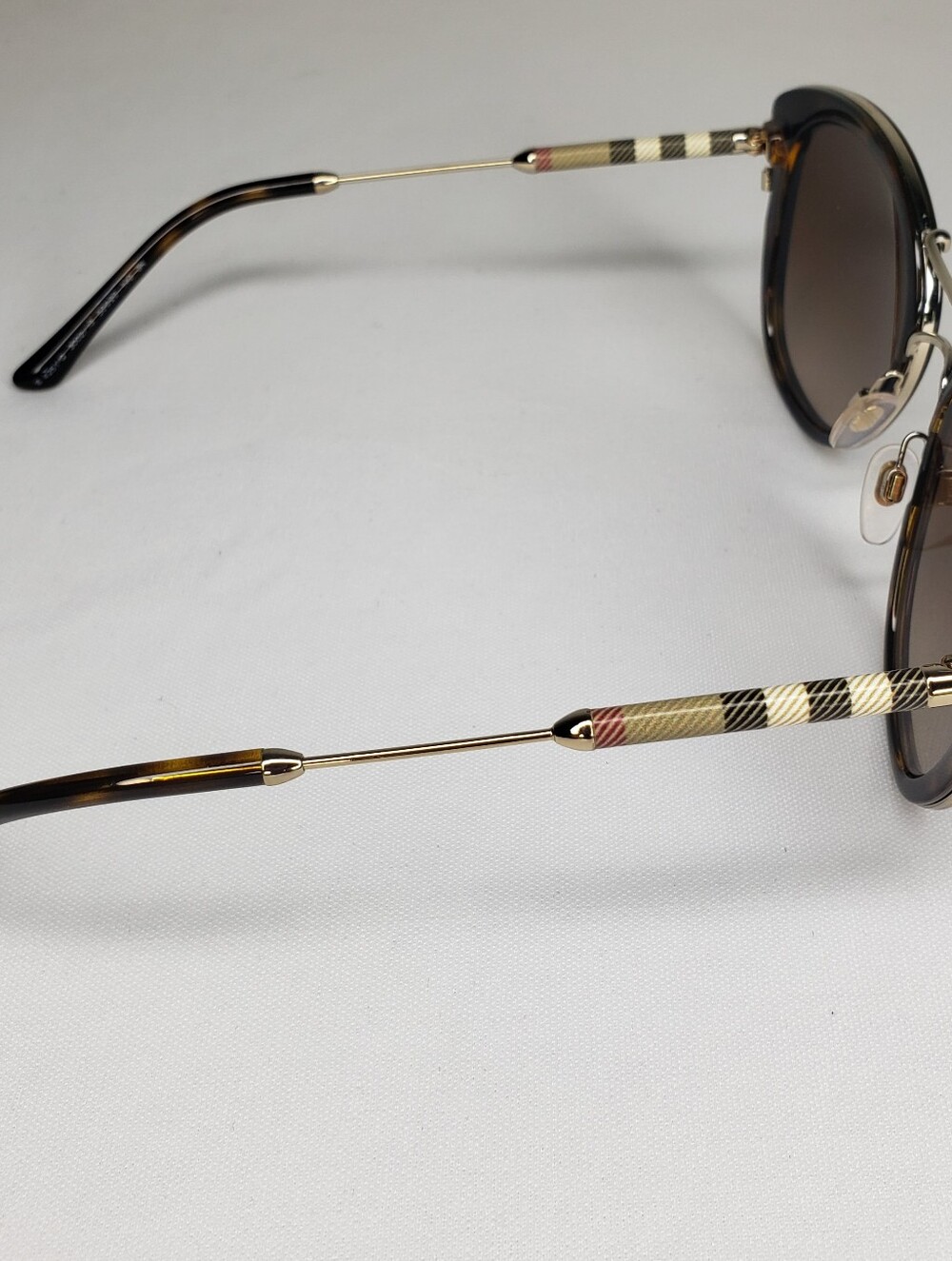 Burberry Brown Tortoiseshell Round Sunglasses with Gold Accents - Picture 2 of 8